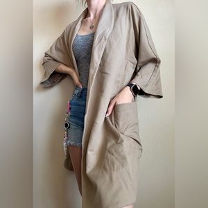 Eileen Fisher Tan Brown Tencel Open Cardigan Jacket